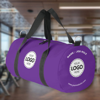 Benutzerdefiniertes Logo/ Name/ Website Purple Gym Duffle Bag
