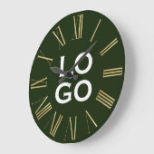 Benutzerdefiniertes Logo oder Bild auf Forest Gree Große Wanduhr (Winkel)