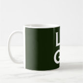 Benutzerdefiniertes Logo oder Bild auf Waldgrün Kaffeetasse (Links)
