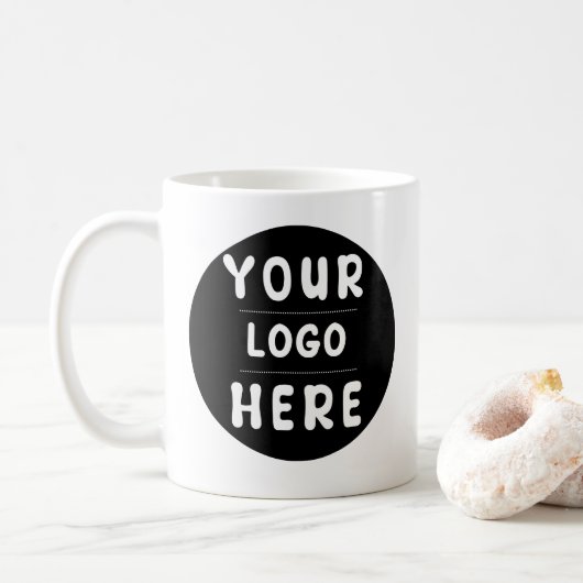 Benutzerdefiniertes Logo oder Bild für Unternehmen Kaffeetasse (Mit Donut)