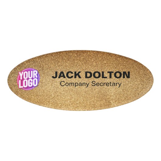 Benutzerdefiniertes Logo oder Foto Stellenbezeichn Namenschild (Vorderseite)