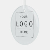 Benutzerdefiniertes Logo Ornament Aus Glas (Vorderseite links)