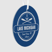 Benutzerdefiniertes Logo, Ortsname und Foto am See Ornament (Vorderseite)