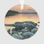 Benutzerdefiniertes Logo, Ortsname und Foto am See Ornament (Rückseite)