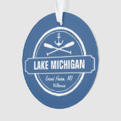 Benutzerdefiniertes Logo, Ortsname und Foto am See Ornament (Vorderseite)