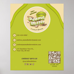 Benutzerdefiniertes Logo Peanut Butter   QR-Code G Poster