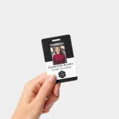 Benutzerdefiniertes Logo Personalisiert Red White  Ausweis (Handheld)