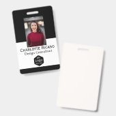 Benutzerdefiniertes Logo Personalisiert Red White  Ausweis (Vorder- & Rückseite)