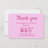 Benutzerdefiniertes Logo Pink Business Danke Karte (Vorderseite)