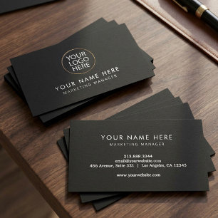 Benutzerdefiniertes Logo professionell schwarz Visitenkarte