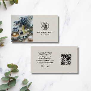 Benutzerdefiniertes Logo QR Aromatherapie Wellness Visitenkarte