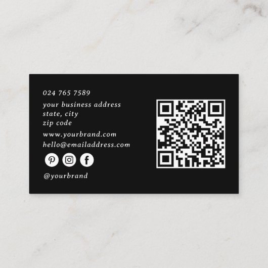 Benutzerdefiniertes Logo, QR-Code Beruflich Makeup Visitenkarte (Rückseite)