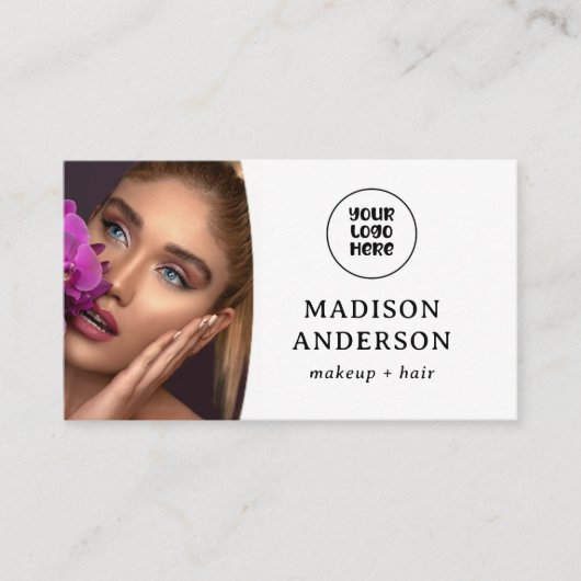 Benutzerdefiniertes Logo, QR-Code Beruflich Makeup Visitenkarte (Vorderseite)