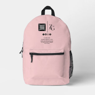 Benutzerdefiniertes Logo   QR Code Business Pink H Bedruckter Rucksack
