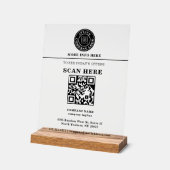 Benutzerdefiniertes Logo QR-Code Geschäft Promo An Acrylschild (Winkel)