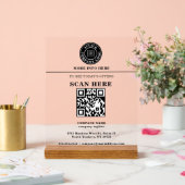 Benutzerdefiniertes Logo QR-Code Geschäft Promo An Acrylschild (Hochzeit)