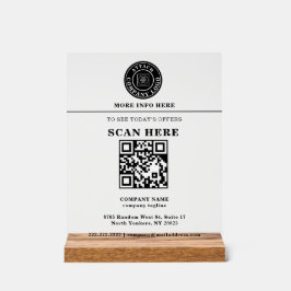 Benutzerdefiniertes Logo QR-Code Geschäft Promo Di Acrylschild