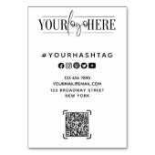 Benutzerdefiniertes Logo | QR Code Geschäftsweiße Tischnummer (Vorderseite)