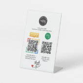 Benutzerdefiniertes Logo QR-Code Google-Bewertung Sockelschild (Vorderseite)