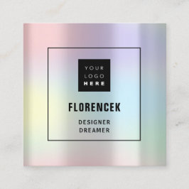 Benutzerdefiniertes Logo QR CODE Holografisches Ro Quadratische Visitenkarte