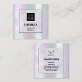 Benutzerdefiniertes Logo QR CODE Holographic Shop Quadratische Visitenkarte (Vorne/Hinten)