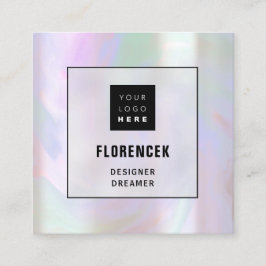 Benutzerdefiniertes Logo QR CODE Holographic Shop  Quadratische Visitenkarte