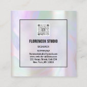 Benutzerdefiniertes Logo QR CODE Holographic Shop  Quadratische Visitenkarte (Rückseite)