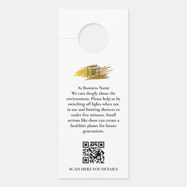 Benutzerdefiniertes Logo QR-Code-Hoteltürschild Türanhänger (Vorderseite)