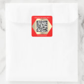 Benutzerdefiniertes Logo QR Code Prüfung Me Name G Quadratischer Aufkleber (Tasche)