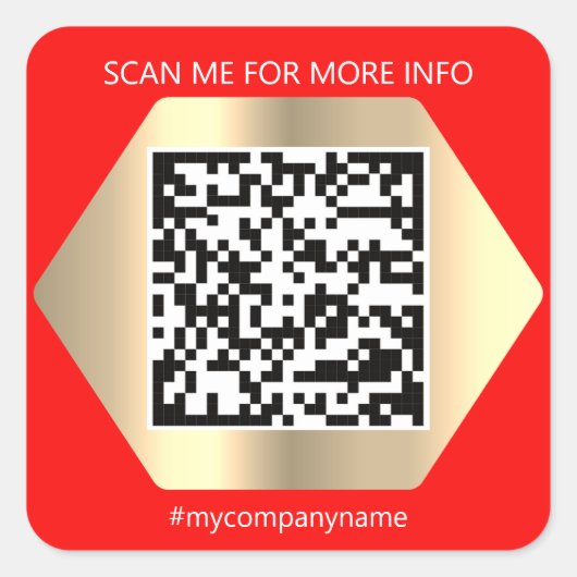 Benutzerdefiniertes Logo QR Code Prüfung Me Name G Quadratischer Aufkleber (Vorderseite)