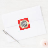 Benutzerdefiniertes Logo QR Code Prüfung Me Name G Quadratischer Aufkleber (Umschlag)