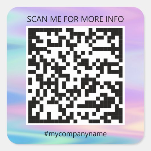 Benutzerdefiniertes Logo QR Code Prüfung Me Name-T Quadratischer Aufkleber (Vorderseite)