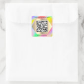 Benutzerdefiniertes Logo QR Code Prüfung Me Name-T Quadratischer Aufkleber (Tasche)