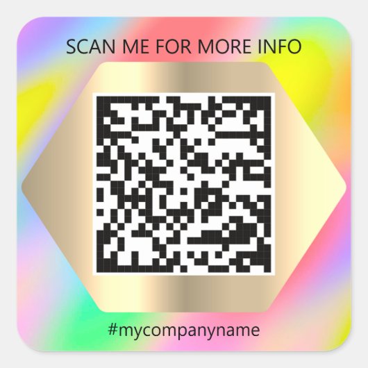 Benutzerdefiniertes Logo QR Code Prüfung Me Name-T Quadratischer Aufkleber (Vorderseite)