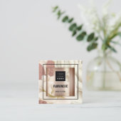 Benutzerdefiniertes Logo QR CODE Rose Gold Frame B Quadratische Visitenkarte (Stehend Vorderseite)