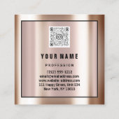 Benutzerdefiniertes Logo QR CODE Rose Gold Gerahmt Quadratische Visitenkarte (Rückseite)