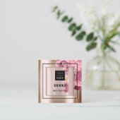 Benutzerdefiniertes Logo QR CODE Rose Gold Gerahmt Quadratische Visitenkarte (Stehend Vorderseite)