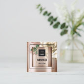 Benutzerdefiniertes Logo QR CODE Rose Gold Green E Quadratische Visitenkarte (Stehend Vorderseite)