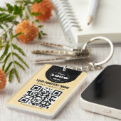 Benutzerdefiniertes Logo & QR-Code-Schlüsselanhäng Schlüsselanhänger (Vorderseite rechts)