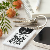 Benutzerdefiniertes Logo & QR-Code-Schlüsselanhäng Schlüsselanhänger (Vorderseite rechts)