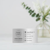 Benutzerdefiniertes Logo QR Code Social Media Icon Visitenkarte (Stehend Vorderseite)