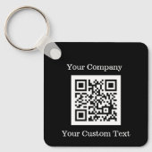 Benutzerdefiniertes Logo QR Code Text Black Compan Schlüsselanhänger (Vorderseite)