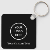 Benutzerdefiniertes Logo QR Code Text Black Compan Schlüsselanhänger (Rückseite)