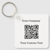 Benutzerdefiniertes Logo QR Code Text Black Compan Schlüsselanhänger (Vorderseite)
