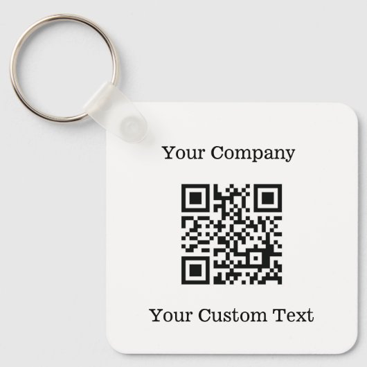Benutzerdefiniertes Logo QR Code Text Black Compan Schlüsselanhänger (Vorderseite)
