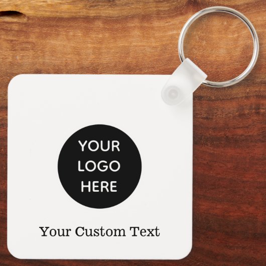 Benutzerdefiniertes Logo QR Code Text Black Compan Schlüsselanhänger (Rückseite)