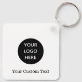 Benutzerdefiniertes Logo QR Code Text Black Compan Schlüsselanhänger (Rückseite)