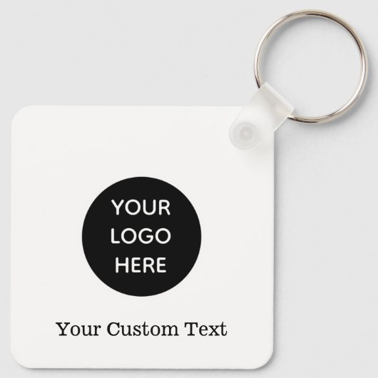 Benutzerdefiniertes Logo QR Code Text Black Compan Schlüsselanhänger (Rückseite)