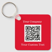 Benutzerdefiniertes Logo QR Code Text Red Company Schlüsselanhänger (Vorderseite)