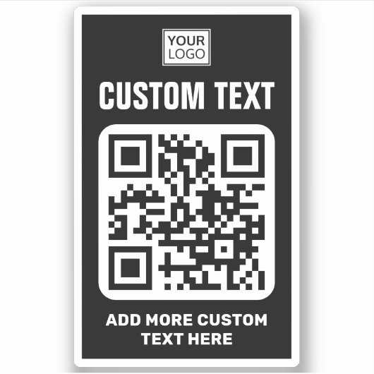 Benutzerdefiniertes Logo, QR-Code und Schwarzweiß- Aufkleber (Vorderseite)
